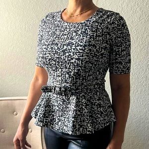 Zara- Black and White Blouse